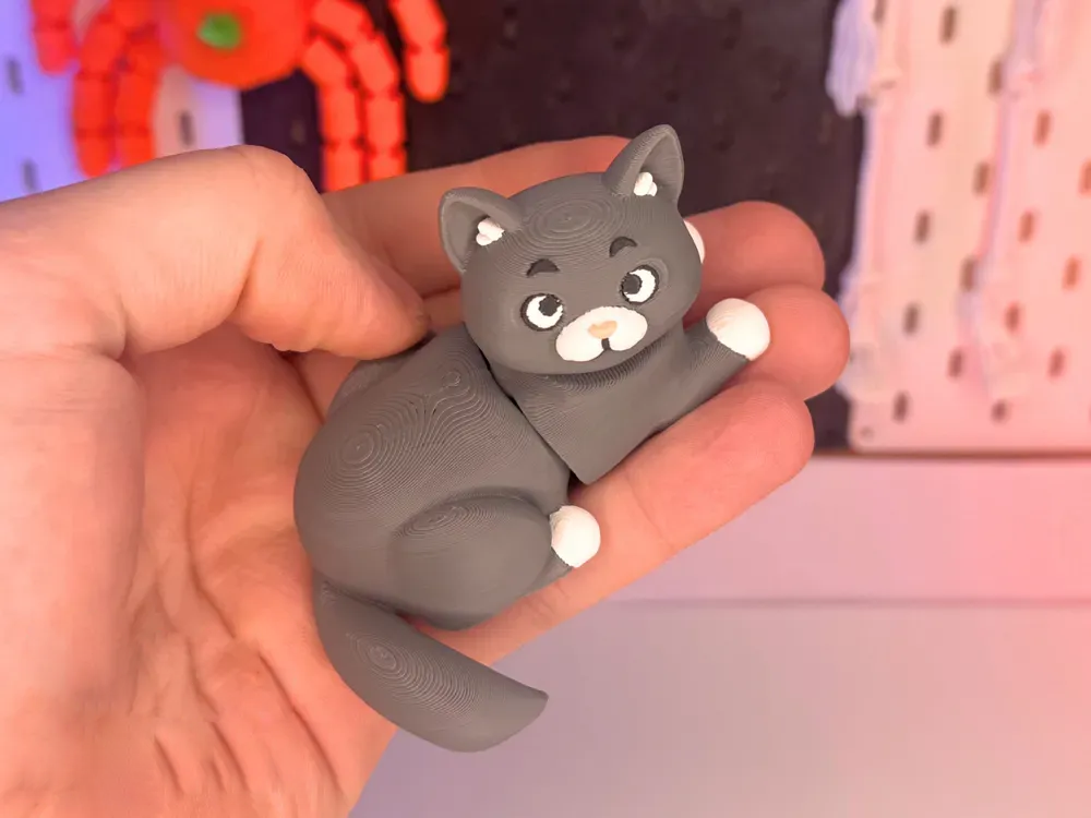 Flexi British Cat – Cute posable 3D-printed cat