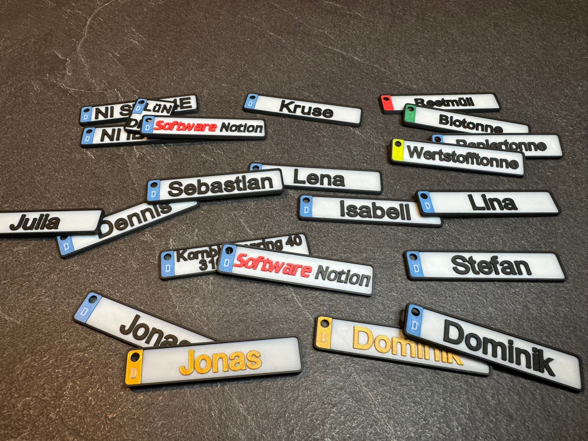 Euro License Plate Keychain – Personalized with Custom Text & Colors