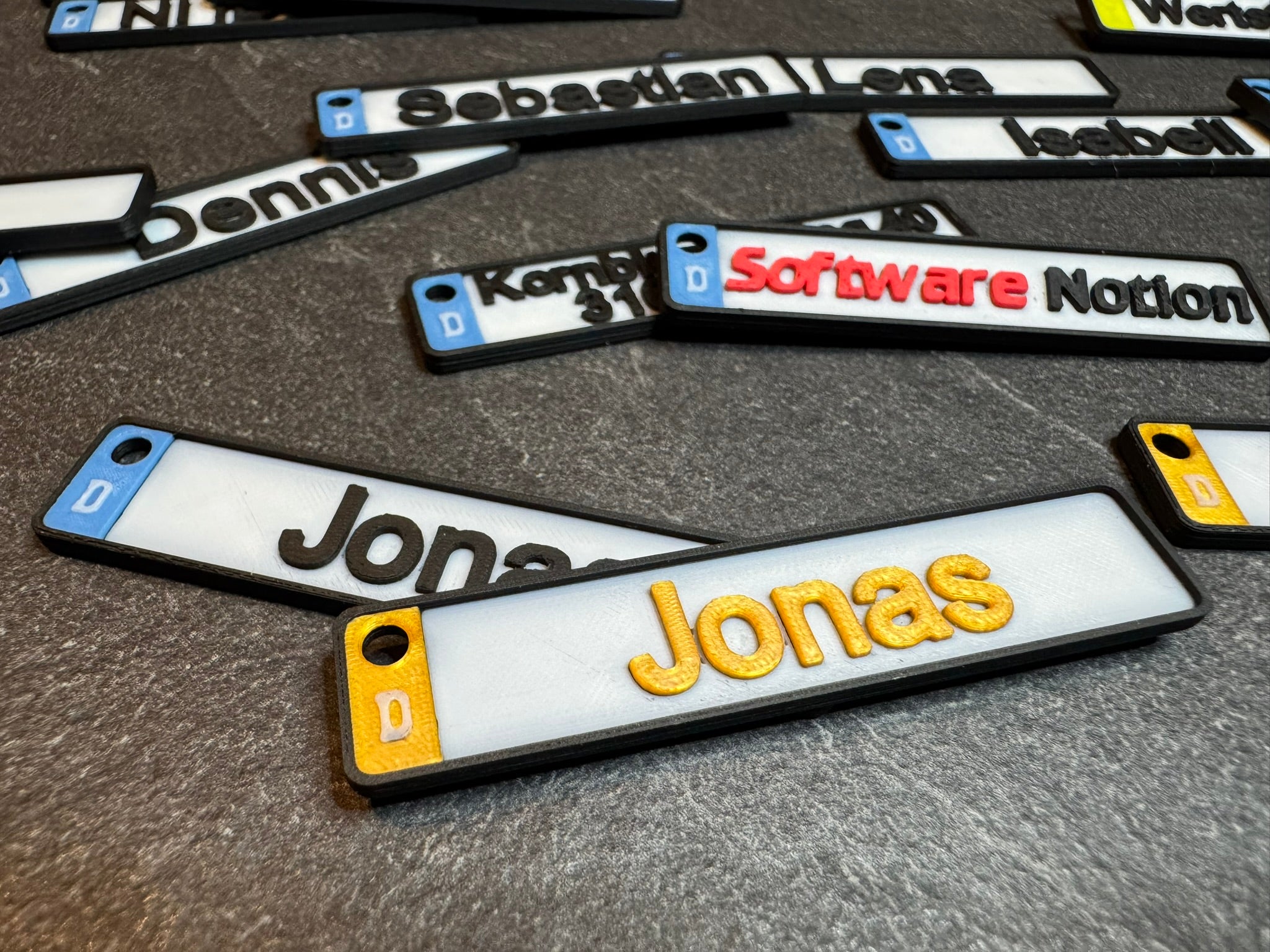 Euro License Plate Keychain – Personalized with Custom Text & Colors