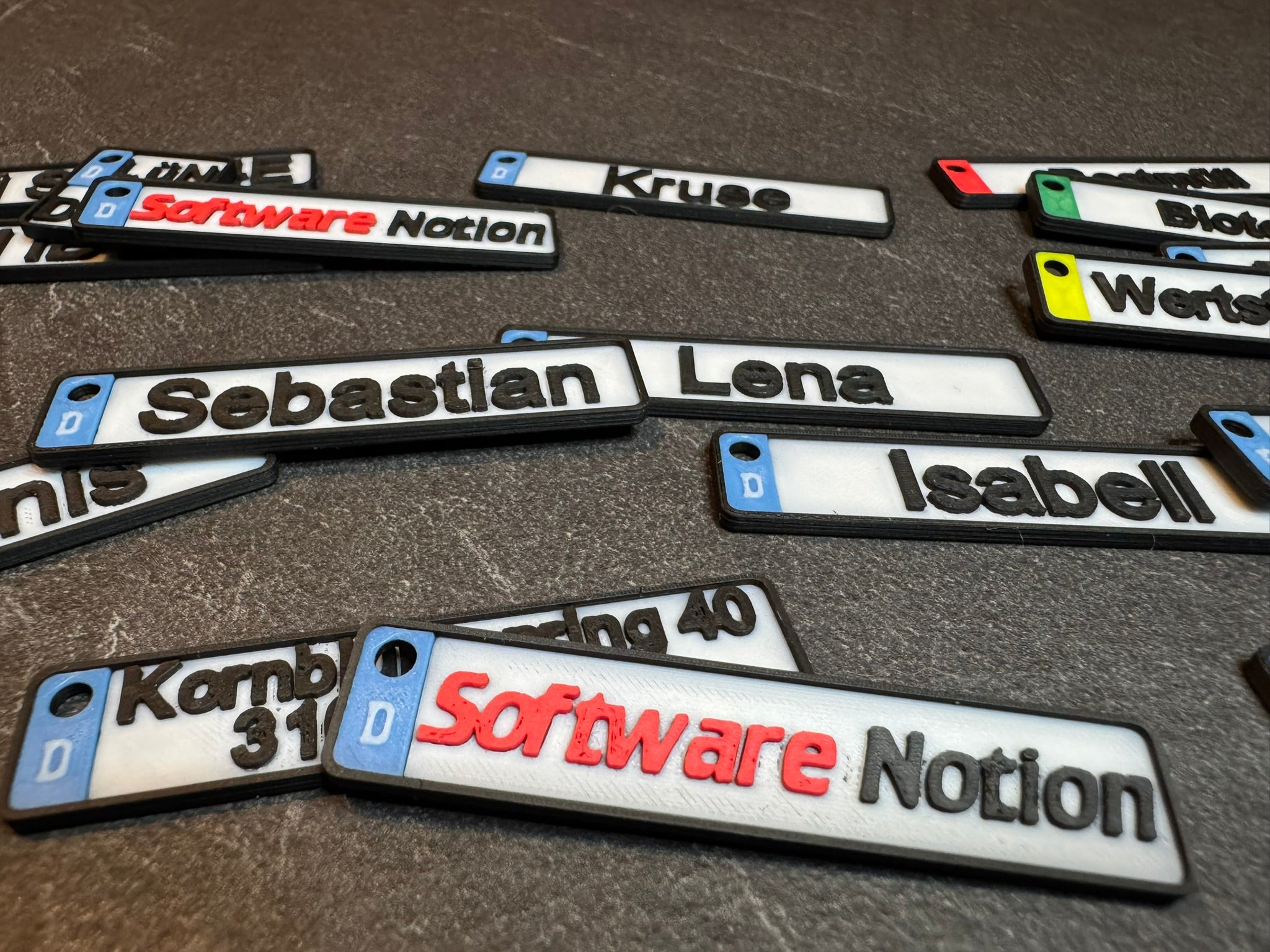 Euro License Plate Keychain – Personalized with Custom Text & Colors